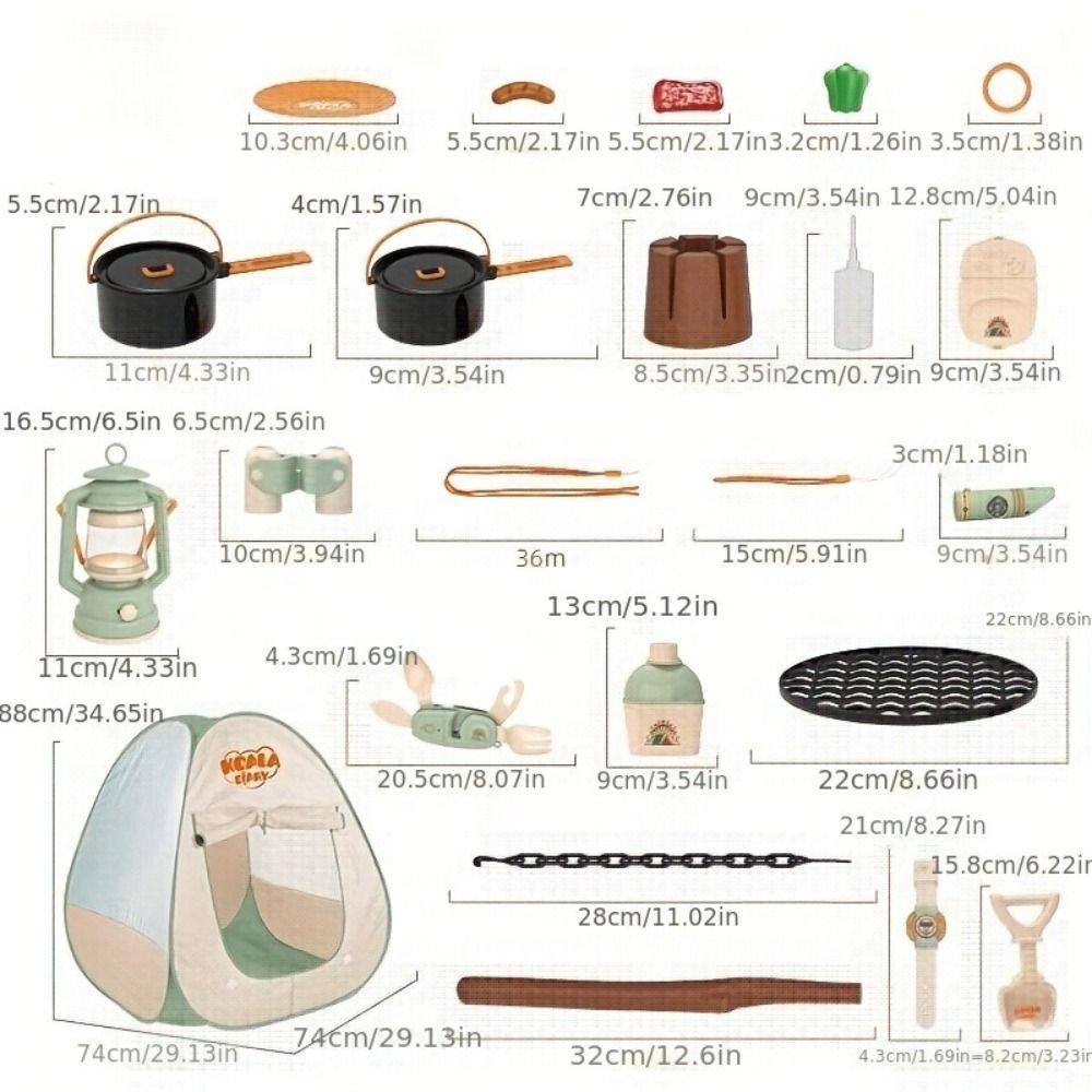 Lacyeszb ชุดของเล่นเต็นท์ ตั้งแคมป์ กางเต็นท์ป๊อปอัพ แคมป์ปิ้ง ของเล่นสํารวจธรรมชาติ กลางแจ้ง รวมบั๊กแคชเชอร์ ของเล่นแคมป์ปิ้ง ชุดผจญภัย สําหรับเด็ก ชุดตั้งแคมป์ เดินป่า ของเล่น