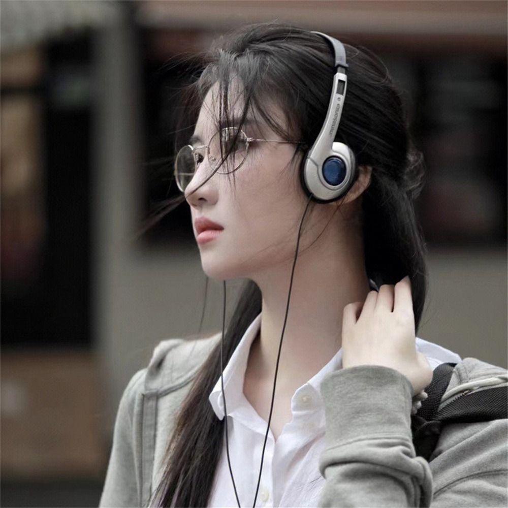 Kentontllb ชุดหูฟังย้อนยุค, หูฟัง Over Ear Millennium Wind Y2K, เอียร์บัดวินเทจคลาสสิก 3.5 มม.หูฟังแบบมีสายกลางแจ้ง Mp3