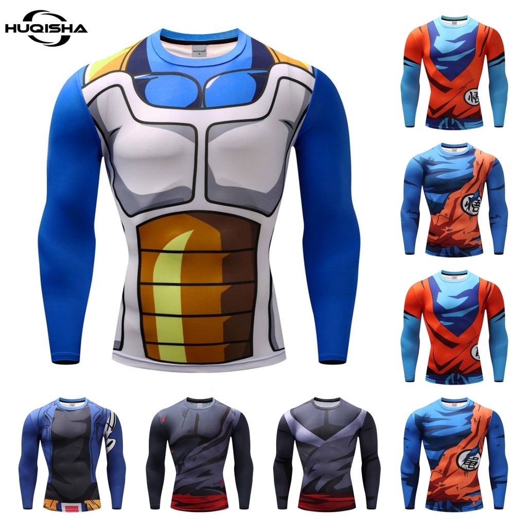 เสื้อยืด พิมพ์ลายอนิเมะดราก้อนบอล 3D สําหรับผู้ชาย ใส่ไปยิม เล่นกีฬา