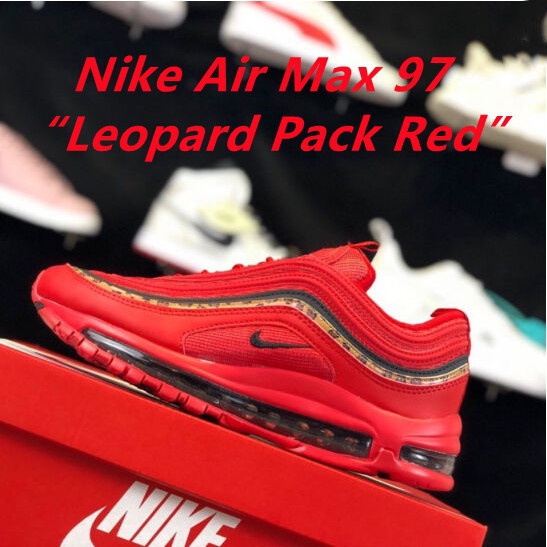 92 สี Nike Air Max 97 “leopard pack สีแดง ” รองเท ้ ากีฬารองเท ้ าวิ ่ งระบายอากาศสําหรับผู ้ ชายและผู ้ หญิง W/M
