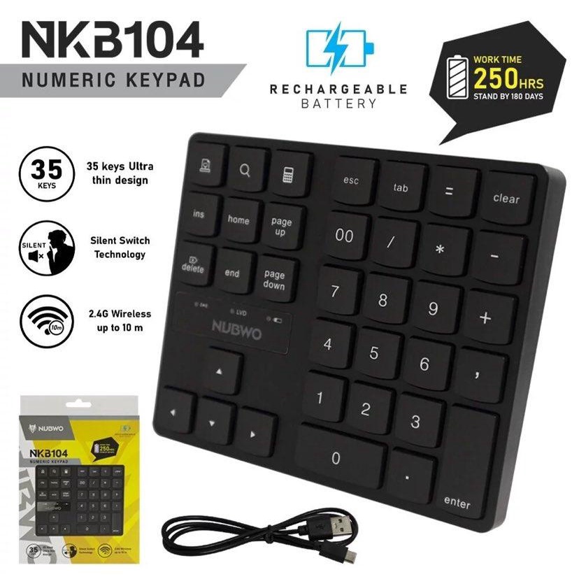 NUBWO NKB-104 WIRELESS NUMERIC KEYPAD รับประกัน 1ปี