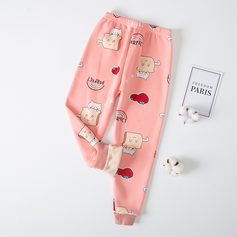 Fast Shipping 100-170 ซม.เด็กขนแกะ-ขนแกะกางเกงฤดูใบไม้ร่วงฤดูหนาวชายหญิงการ์ตูนกางเกงบ้านชุดนอนกางเกง