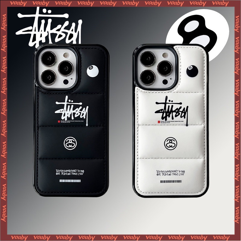 แนวโน้มแฟชั่น stusy Black Ball 8 Graffiti Down แจ็คเก็ตคู่เคสโทรศัพท์เหมาะสําหรับ IPhone17 17AIR 16 16P 16PM 16Plus 15 15P 15PM 14 14P 13 13P 13PM 12 12PM 11 11PM X XR MAX