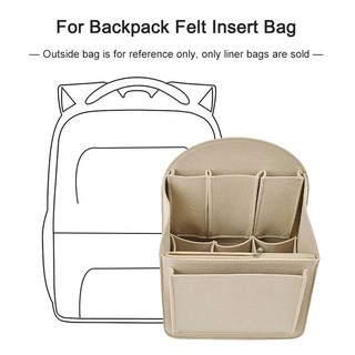 Backpack Organizer Insert Bag Felt Liner Bag with Multi-Pockets Compartment Sorting Bag 