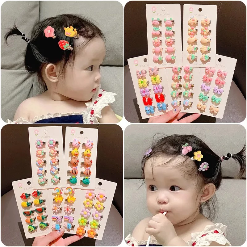กิ๊บปักผมเด็ก กิ๊บติดผม ขนาดเล็ก สีสันสดใส แฟชั่นฤดูร้อน สําหรับเด็กผู้หญิง จํานวน 10 ชิ้น