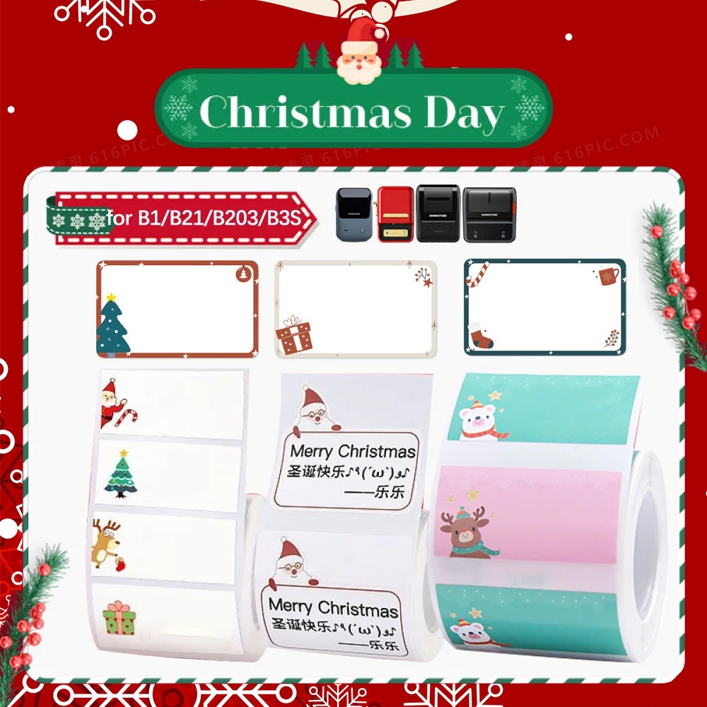 NiiMBOT B1 B21 B203 B3S น่ารักป้ายกระดาษชื่อการ์ตูนสัตว์น่ารักกันน้ํารูปแบบหมายเหตุกระดาษ B3s เครื่อ