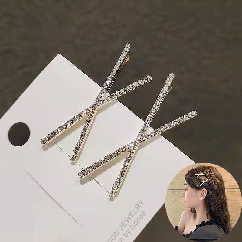 กิ๊บผมสไตล์เกาหลีเรียบหรู ประดับพลอยเทียม เหมาะสำหรับผู้หญิง