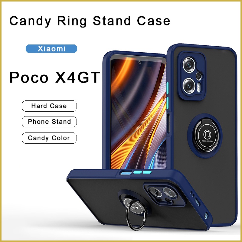 เคสโทรศัพท์มือถืออะคริลิค แบบแข็ง ป้องกันกล้อง กันกระแทก พร้อมแหวนขาตั้งแม่เหล็ก สําหรับ Xiaomi POCO X3 X4 X5 PRO X3 GT X4 GT 5G
