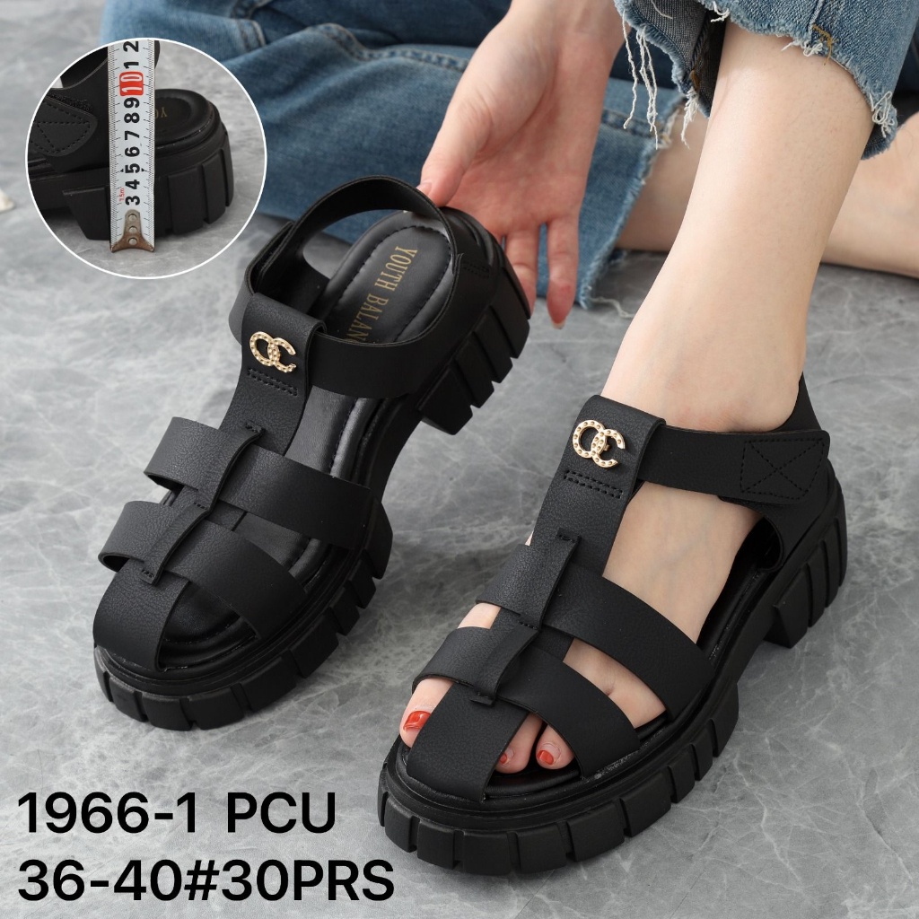 รองเท้าแตะส้นเตารีดแพลตฟอร์มนําเข้าระดับพรีเมียมสําหรับผู้หญิง BALANCE 1966-1 (SIZE LOSS) PGS