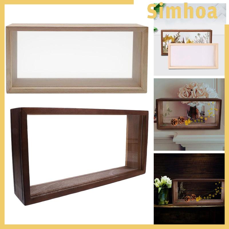[SIMHOA] กล่องเคส สําหรับใส่จัดเก็บกรอบรูป ดอกไม้แห้ง, สร้างสรรค์ดอกไม้แห้งพืชตัวอย่างกรอบเด็กทำด้วยมือ DIY กรอบรูปพืช double-Layer รูปอะคริลิค