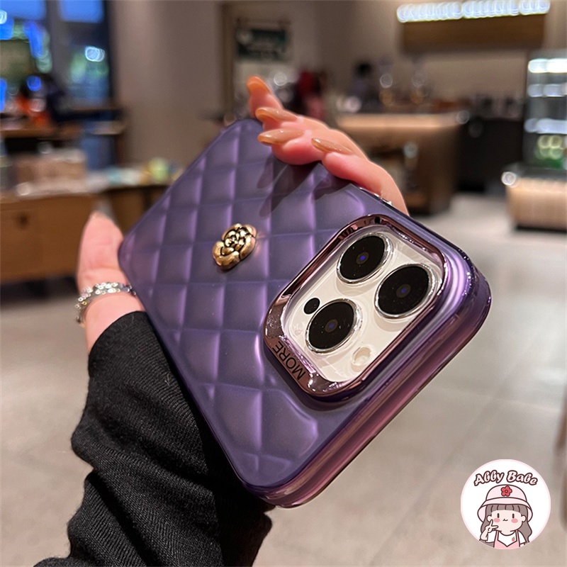 เคส TPU นิ่ม ปิดด้านหลัง ป้องกันเลนส์กล้อง 3D เนื้อแมตต์ สีม่วงวาว กันฝุ่น สําหรับ IPhone 15 Pro Max 14 13 12 11 Pro Max X