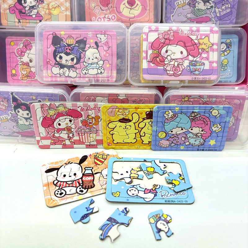 สินค้าใหม่ - จิ๊กซอว์ ลายการ์ตูน Sanrio น่ารัก ขนาดเล็ก ของเล่นสําหรับเด็ก ของขวัญ 8 ชิ้น ต่อกล่อง