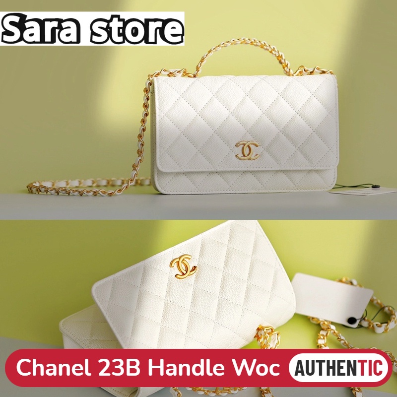 23B New!!! ชาแนล Chanel Pearl Handle Woc caviar AP3504 หนังลูกแกะ กระเป๋าสะพายสุภาพสตรี