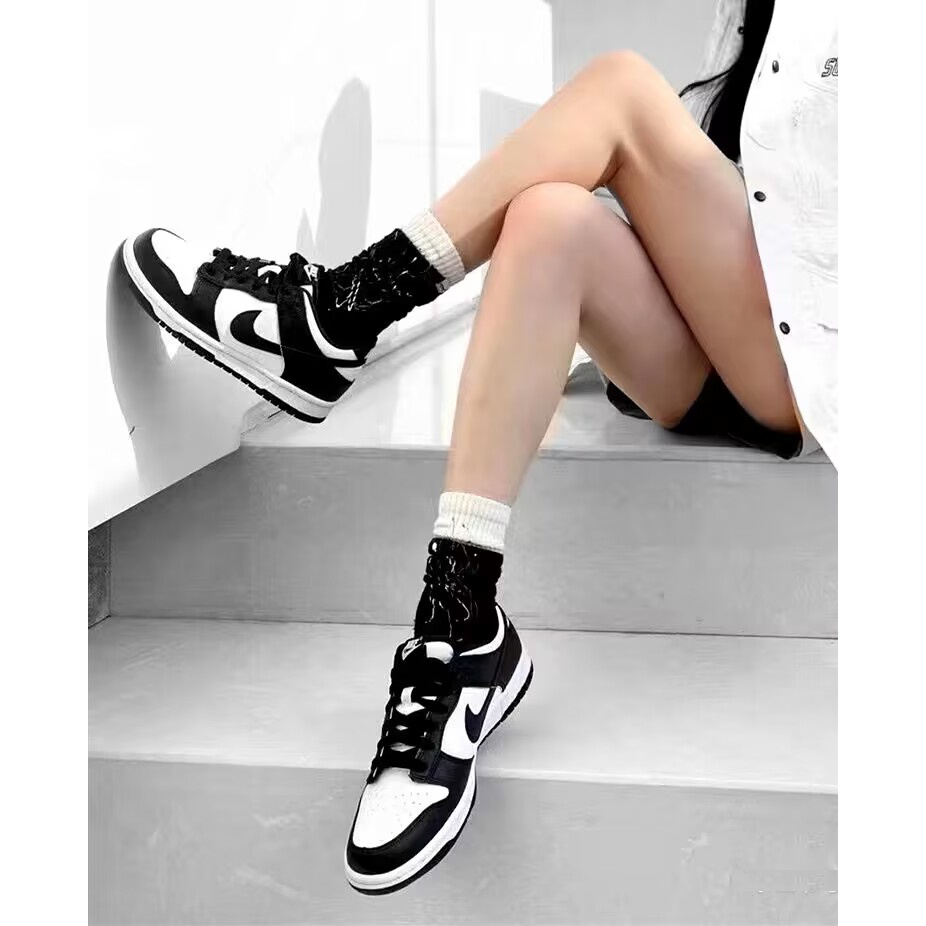 Nike Dunk Low Panda sneakers Casual Shoes ไนกี้ รองเท้าผ้าใบลำลองแฟชั่นสีดำและขาว