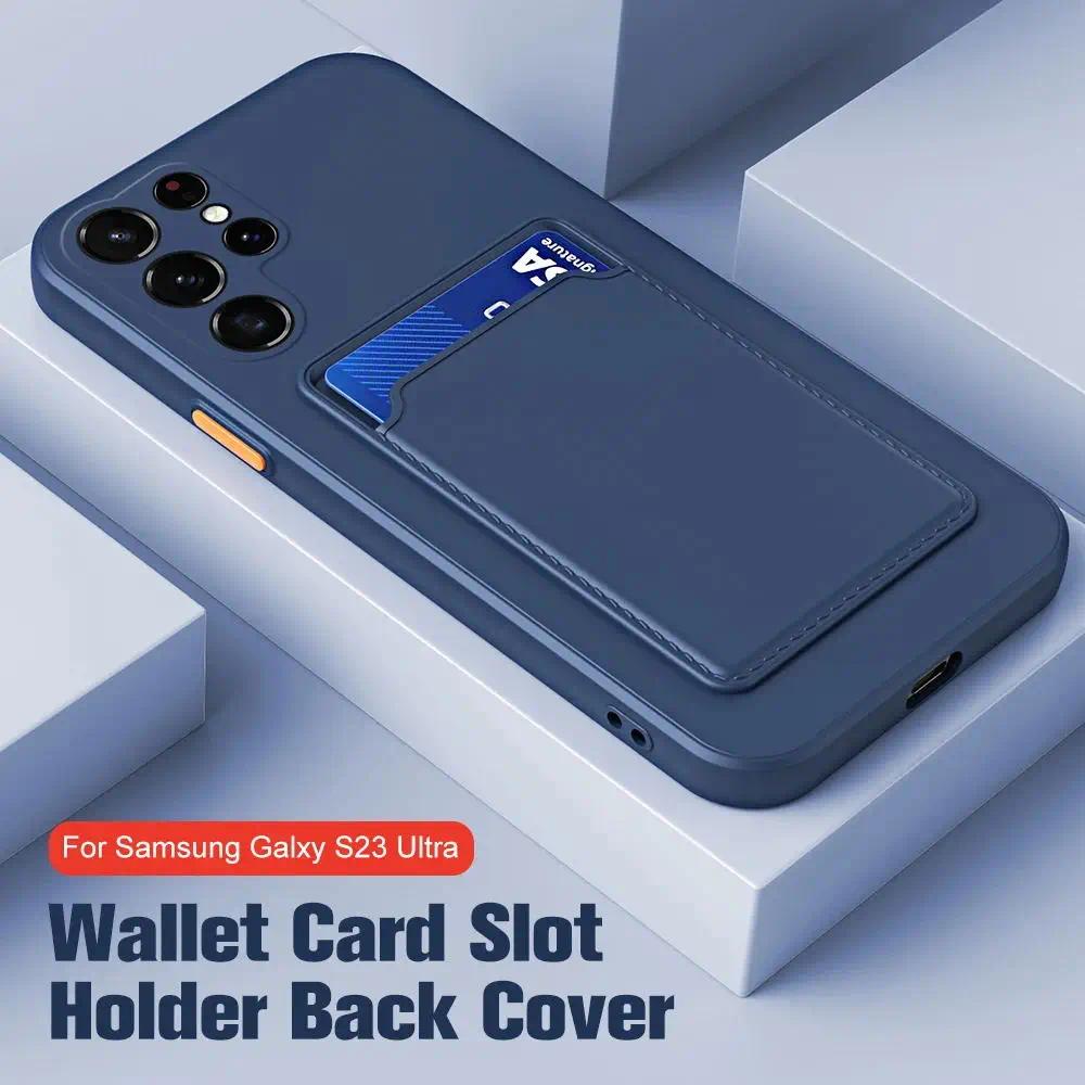 เคสโทรศัพท์มือถือ แบบนิ่ม ผิวด้าน มีช่องใส่บัตร สําหรับ Samsung S24 Ultra S23 Plus S23fe