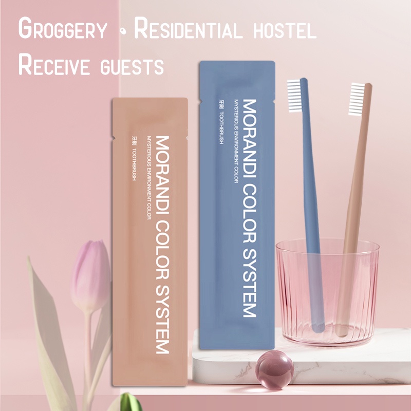 แปรงสีฟัน toothbrush บรรจุเป็นรายบุคคล เหมาะสำหรับใช้โรงแรมและพกพาท่องเที่ยว ภายในบรรจุภัณฑ์มียาสีฟัน