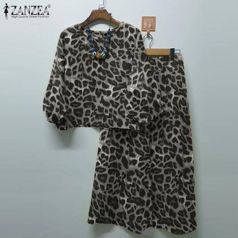 Zanzea เสื้อแขนทรงโคมไฟ ยืดหยุ่น พิมพ์ลาย สไตล์วินเทจ สําหรับผู้หญิง — صورة 7