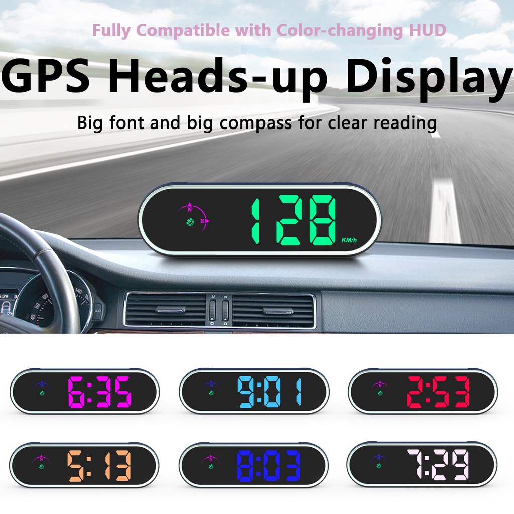 เครื่องวัดความเร็วกระจกหน้ารถยนต์ หน้าจอดิจิทัล LCD KM/H MPH