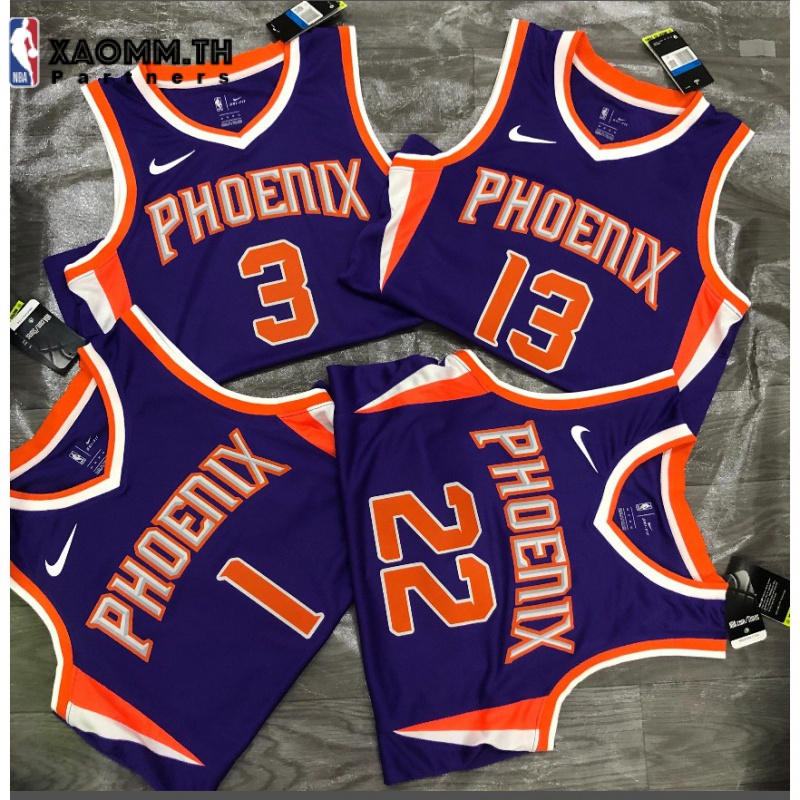 [XAOMM.TH] เสื้อกีฬาบาสเก็ตบอล ลาย NBA Jersey Phoenix Suns NASH PAUL BOOKER AYTON สีม่วง