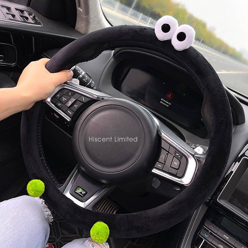 Hot selling new models Steering Wheel Cover for Use in Winter 2024 New Car Girls Plush Steering Wheel Cover Women's Internet Celebrity Mercedes-Benz Audi Four Seasons Universal Diameter 38cm Cute car interior - รูปที่ 3