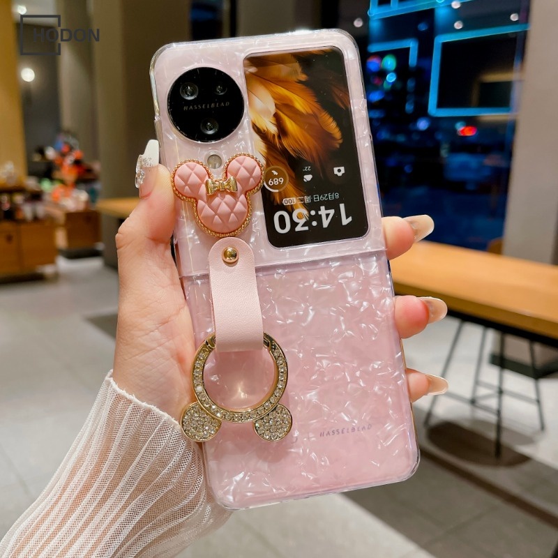 เคสโทรศัพท์มือถือ แบบแข็ง ฝาพับ ลายมิกกี้เมาส์ พร้อมแหวนขาตั้ง สําหรับ OPPO Find N2 N3 Flip n2flip N3flip