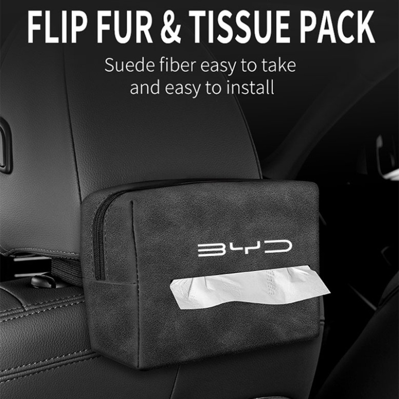 รถหนังนิ่มกล่องกระดาษทิชชู Protector สำหรับ BYD หยวน PLUS เพลง PLUS Dolphin Seal Atto 3 BYD อุปกรณ์เสริม