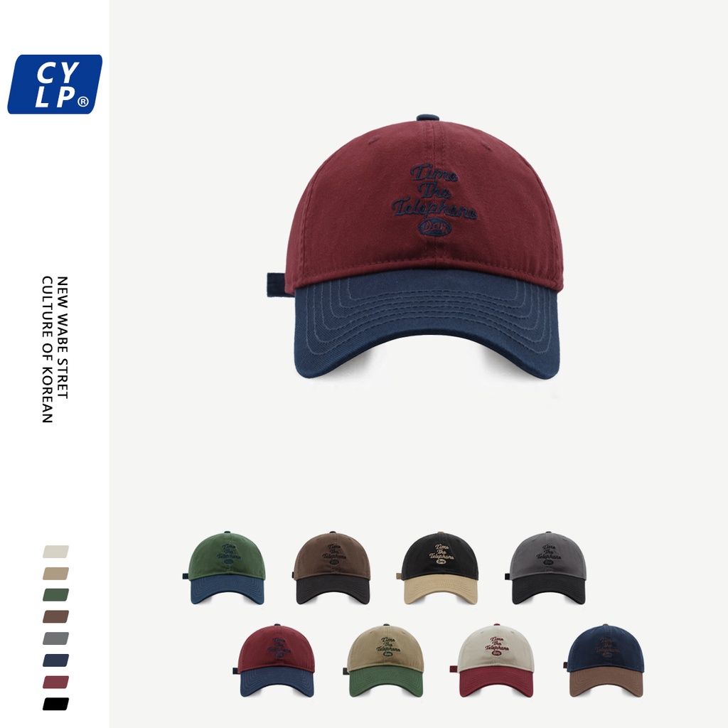 หมวกเบสบอล ปักลายตัวอักษร Dongdaemun Street Wear ขนาดเล็ก สีคอนทราสต์ แฟชั่นสไตล์เกาหลี สําหรับผู้ชาย และผู้หญิง