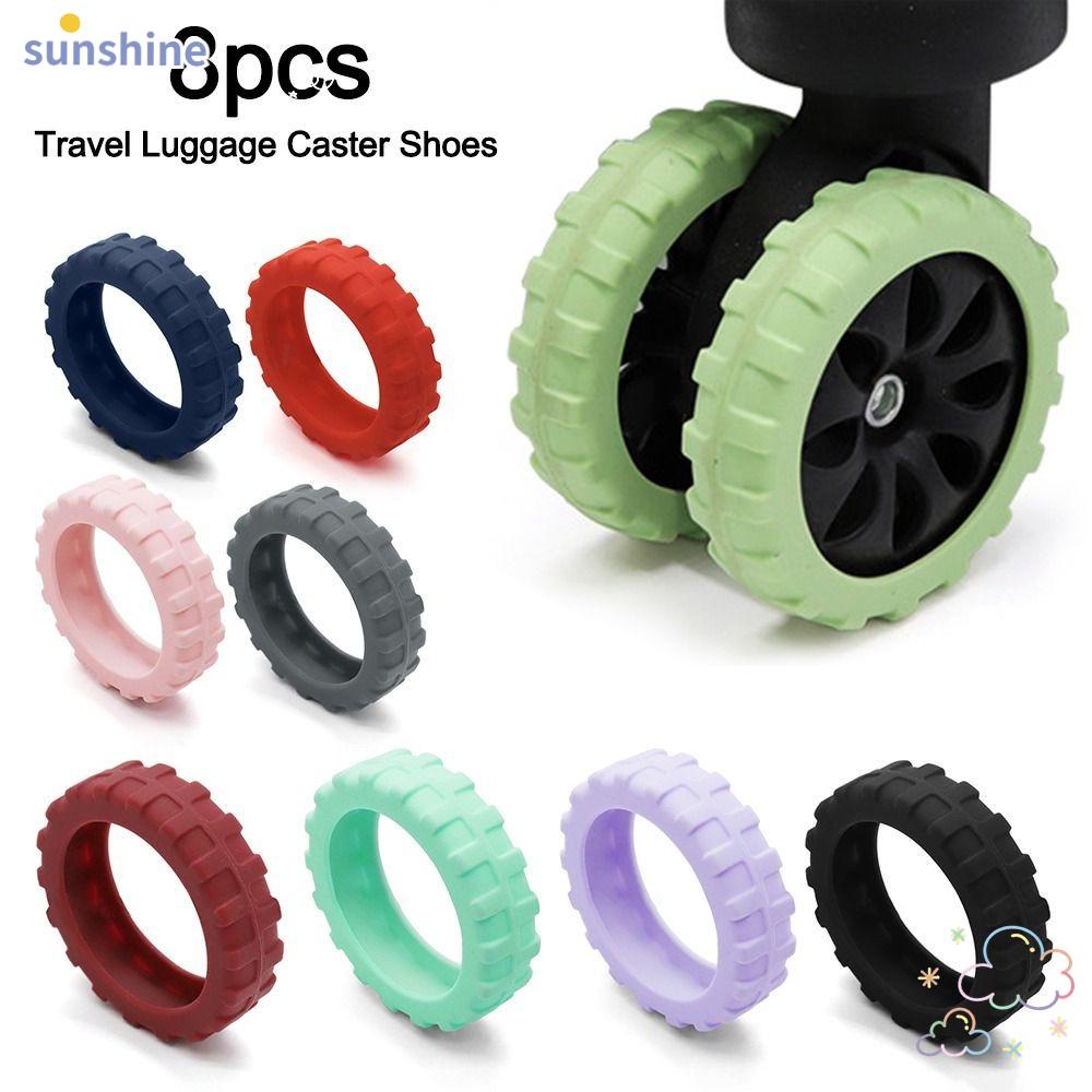 Ssunshine ฝาครอบล้อกระเป๋าเดินทาง ลดเสียงรบกวน เสียงเงียบ 8 ชิ้น ต่อชุด