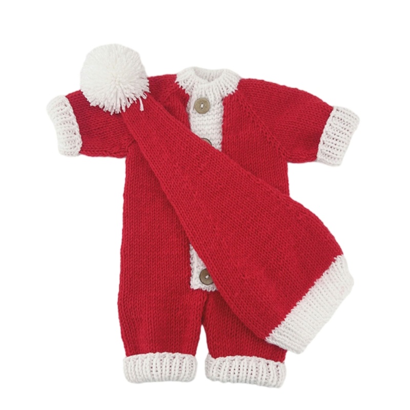 XU 2PCS ทารกแรกเกิด Christmas Party หมวกเครื่องแต่งกาย Romper ชุดถ่ายภาพเด็ก