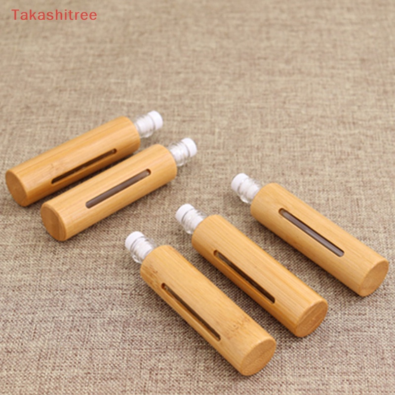(Takashitree) ขวดไม้ไผ่เปล่า ใส่น้ํามัน แบบม้วน สเตนเลส ขนาด 1 3 5 10 มล.