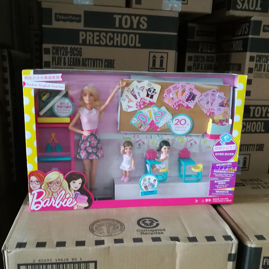 [พร้อมส่ง] ชุดกล่องของขวัญ ฉากบ้านตุ๊กตาบาร์บี้ ภาษาอังกฤษ สําหรับเด็กผู้หญิง FFB19 XY213