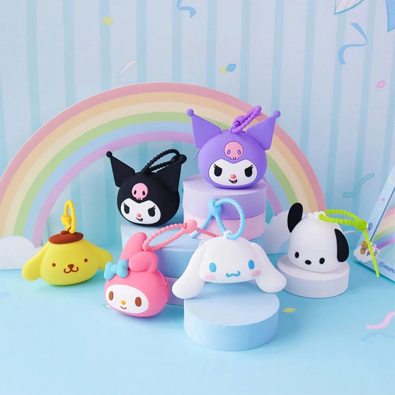 Hello Kitty Kuromi Melody Cinnamon พวงกุญแจ กระเป๋าใส่เหรียญ สายเคเบิลข้อมูล หูฟัง กระเป๋าจี้ ของขวัญวันเกิด สําหรับเด็กผู้หญิง