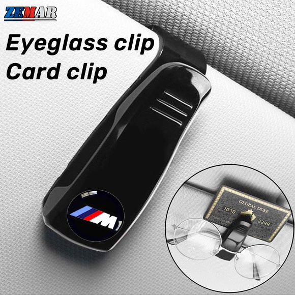 Bmw M คลิปที่บังแดดรถยนต์ ที่ใส่แว่นตากันแดด นามบัตร ตั๋วรถ ที่ใส่คลิป มัลติฟังก์ชั่ พร้อมโลโก้รถยนต์ สําหรับ BMW G20 F10 E46 F30 E39 G30 E60 E90 X1 E84 645ci E63 E36 E30 X3 F25 X3 G01 X1 F48 F32 F34 E92 G22 F44 IX3 I4 IX