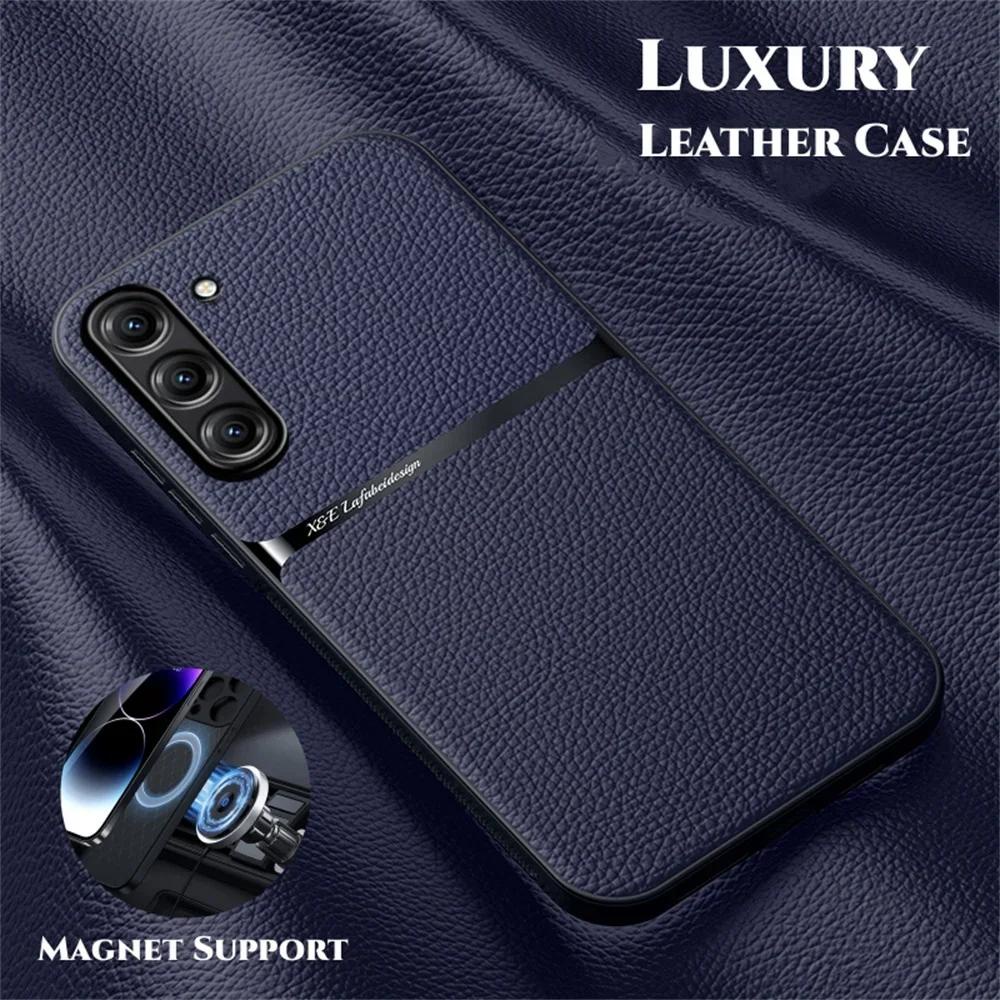 เคสโทรศัพท์ซิลิโคน แบบนิ่ม กันกระแทก มีแม่เหล็ก สําหรับ Samsung S24 Ultra S24 Plus Galaxy S23 Plus S23 FE