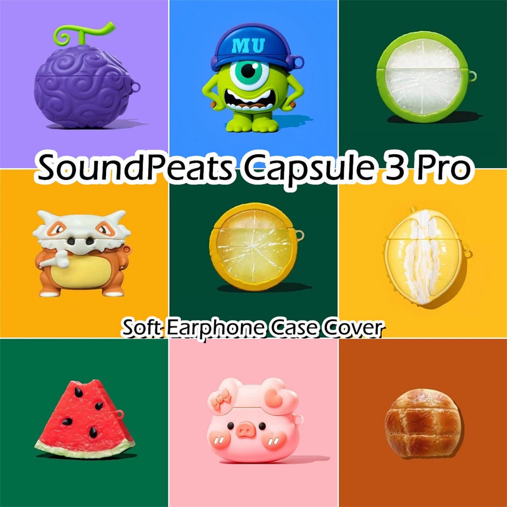 【Case Home】นําไปใช้กับ Soundpeats Capsule 3 Pro เคส เคสหูฟัง การ์ตูนง่าย ซิลิโคนนุ่ม เคส NO.2