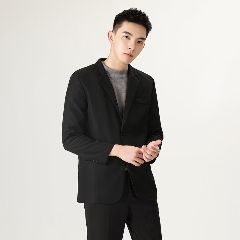 ห้องโดยสารแฟชั่นธุรกิจอย่างเป็นทางการคุณภาพสูงแต่งงานชุดสูทสีดําเสื้อเบลเซอร์สํานักงานสําหรับผู้ชาย4สี