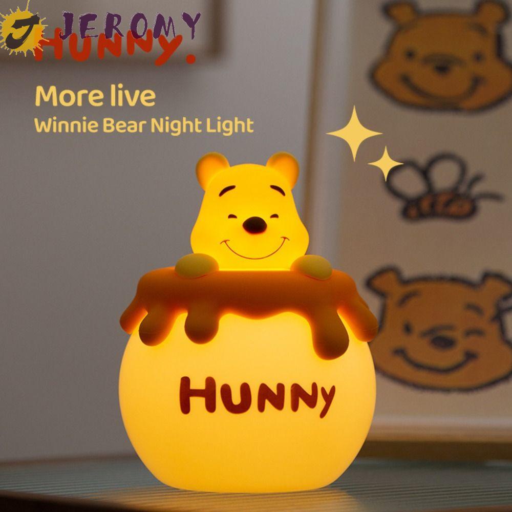 Jeromy โคมไฟซิลิโคน รูปหมีพูห์ ป้องกันสายตา ชาร์จ USB สําหรับตกแต่งห้องนอน