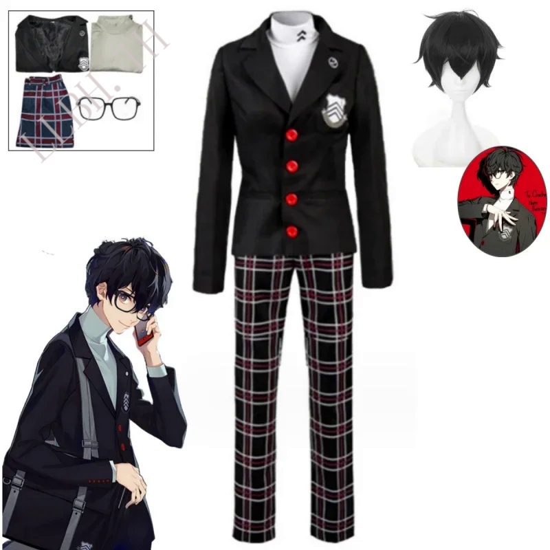 เกม Persona 5 Ren Amamiya Akira Kurusu Kostum คอสเพลย์ชุดนักเรียนชาย Uni ฮาโลวีนชุดเสื้อปาร์ตี้ชุด