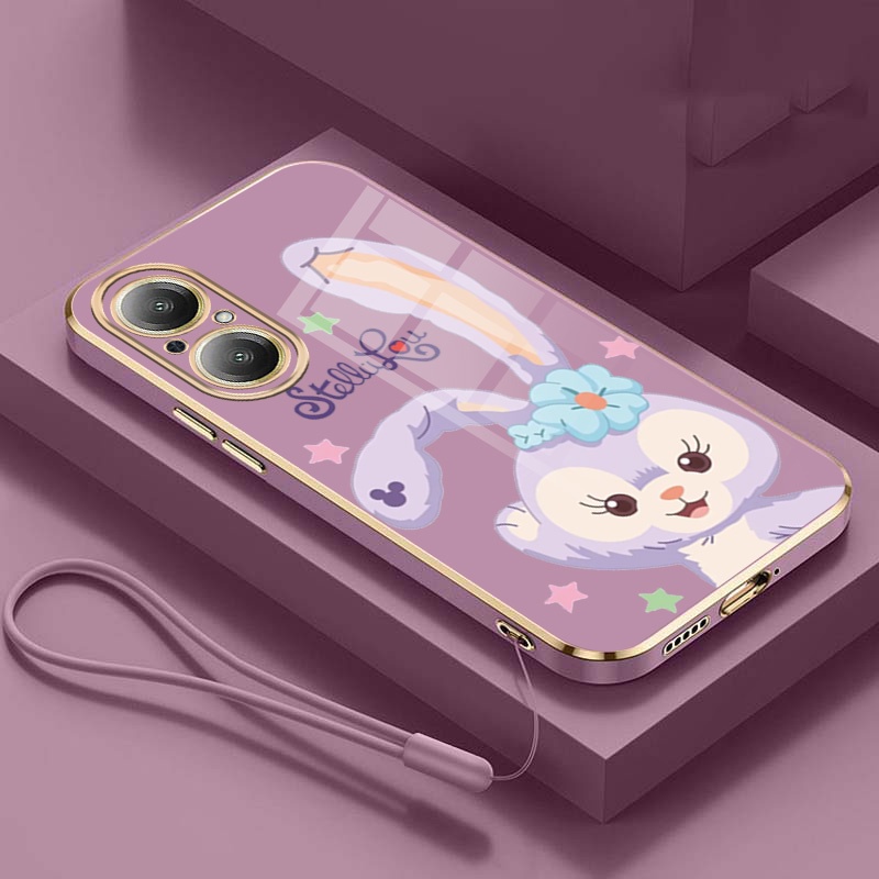 Realme C67 4G เคสเคลือบเงาไฟฟ้า Stellalou ยาง ฝาครอบโทรศัพท์ เคสเคลือบเงา พร้อมสายคล้อง