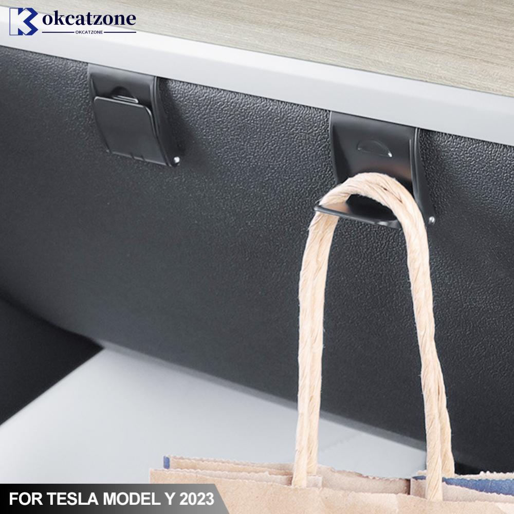 Okcatzone ตะขอแขวนกระเป๋า ร่ม หมวก ติดภายในรถยนต์ อุปกรณ์เสริม สําหรับ Tesla Model Y 2023 J6L5