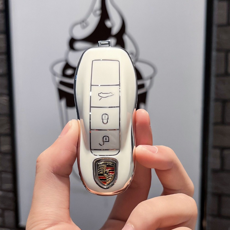 กล่องกุญแจรีโมตรถยนต์ TPU สําหรับ Taycan 911 Macan Boxser Porsche ปลอกกุญแจรถยนต์" ของแต่งรถยนต์ พวงกุญแจ