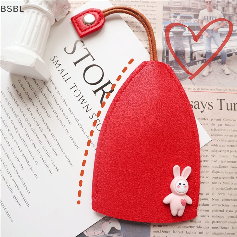Bsbl เคสกุญแจรถยนต์ หนัง PU แบบดึงออก ลายการ์ตูนสัตว์น่ารัก ความจุขนาดใหญ่