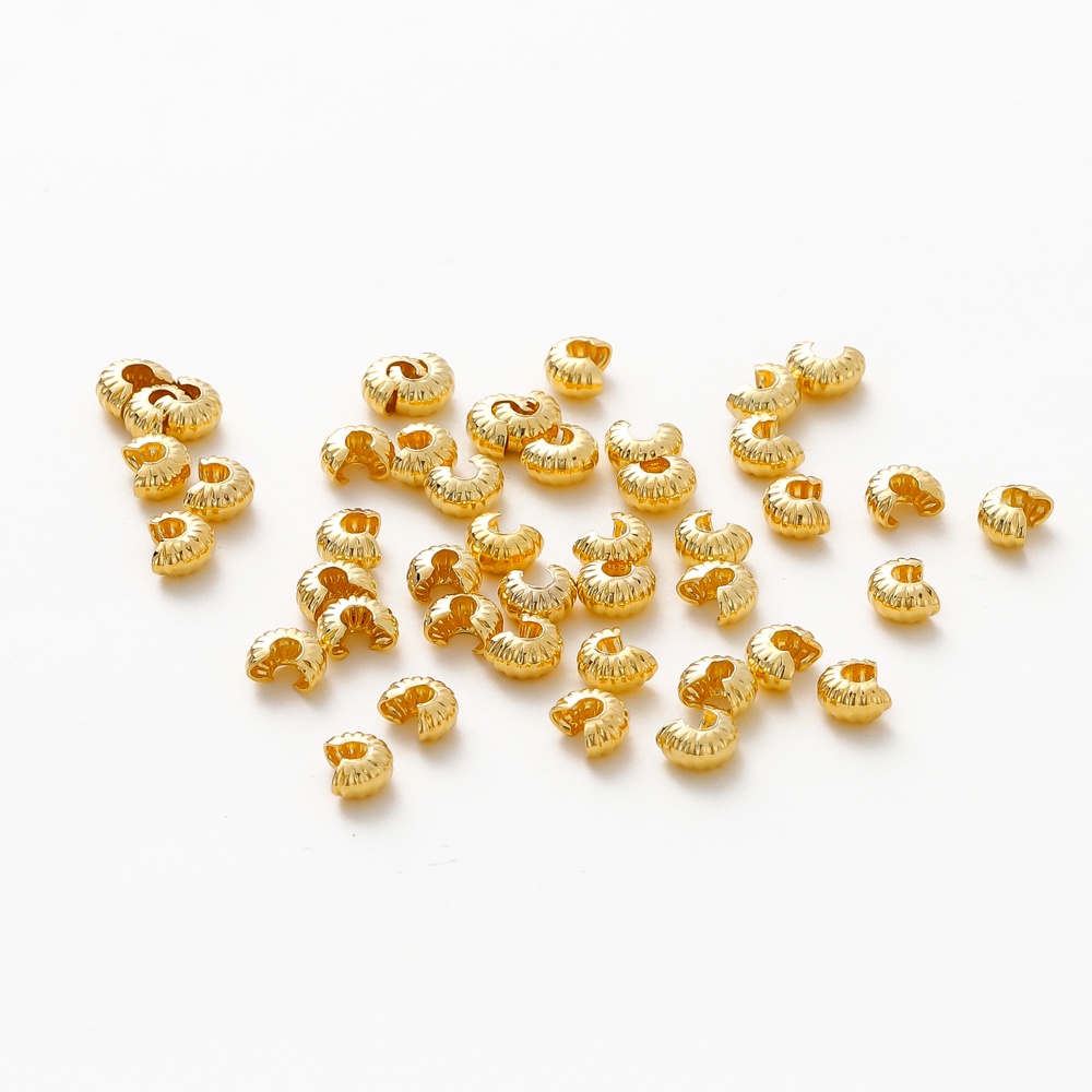 St.kunkka 18K Color Retention Real Gold Pattern Open Bead Fashion Accessories