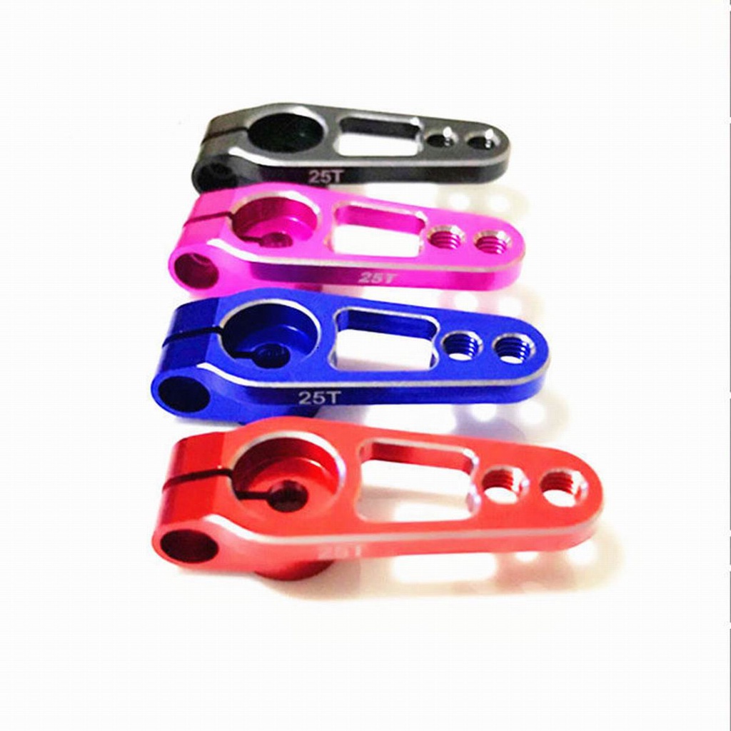 อลูมิเนียม 25T Servo Horn แขน 25 ฟัน Spline M3 Clamp พวงมาลัยสําหรับ Futaba Savox Power HD มอเตอร ์ ซากุระ D4 RC Drift รถอะไหล ่