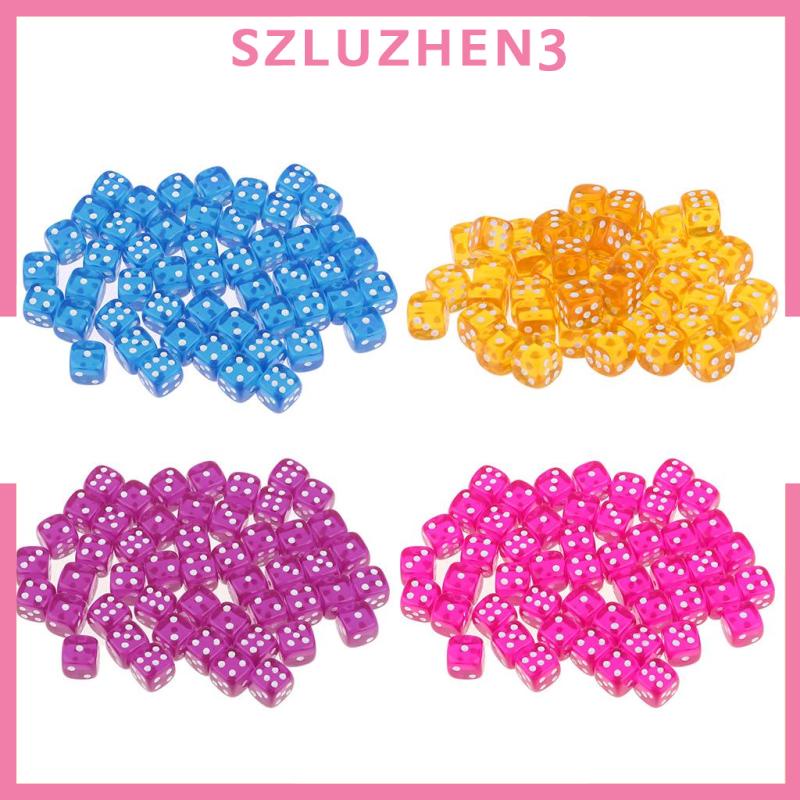 [Szluzhen3] ลูกเต๋าอะคริลิค หกด้าน 12 มม. D6 สีฟ้า สําหรับเกมกระดาน RPG 50 ชิ้น
