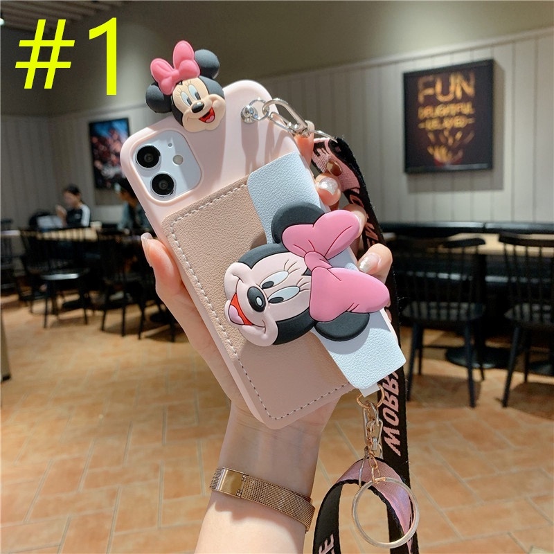 เข้ากันได้สำหรับ Samsung Galaxy S26 S25 S24 S23 S22 Ultra S21 S20 FE S10 S9 S8 Plus เคสโทรศัพท์มือถือ ลายการ์ตูนมิกกี้ มินนี่เมาส์ พร้อมสายคล้อง และช่องใส่บัตร สําหรับ ราคา ถูกที่สุด ดีลบีเคเค แกลเลอรีภาพที่ 9