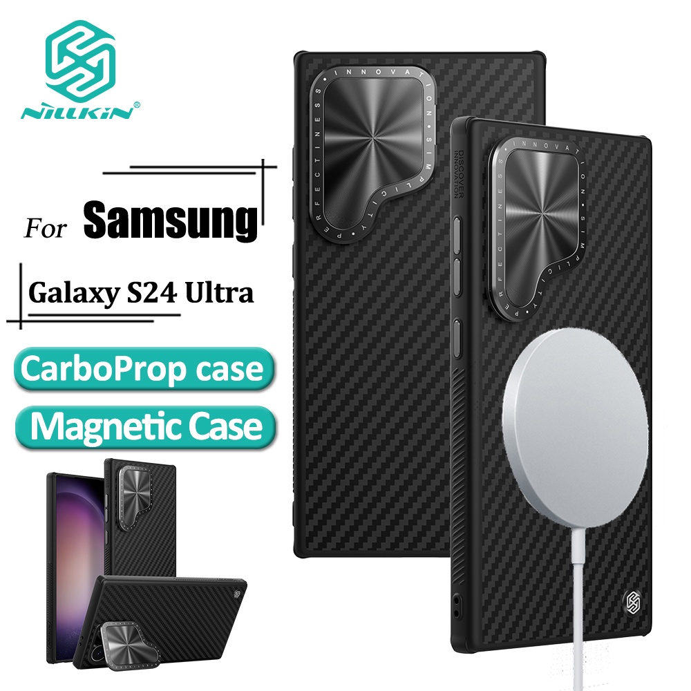Nillkin CarboProp เคส สําหรับ Samsung Galaxy S24 Ultra Aramid Fiber + เคสแม่เหล็ก TPU