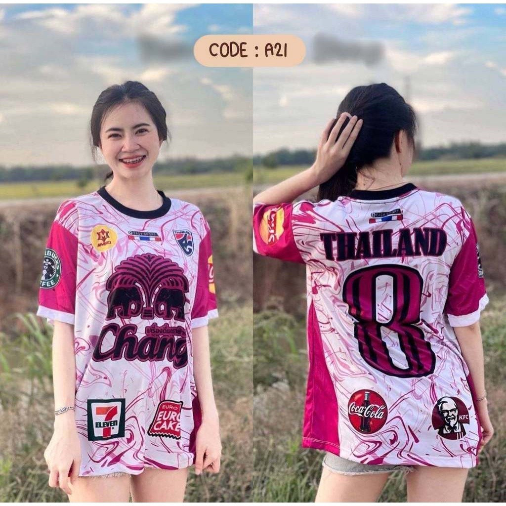 [ พร้อมส่ง ] เสื้อกีฬาแขนสั้น ลายทีมชาติไทย Jersey Chang Version 2024