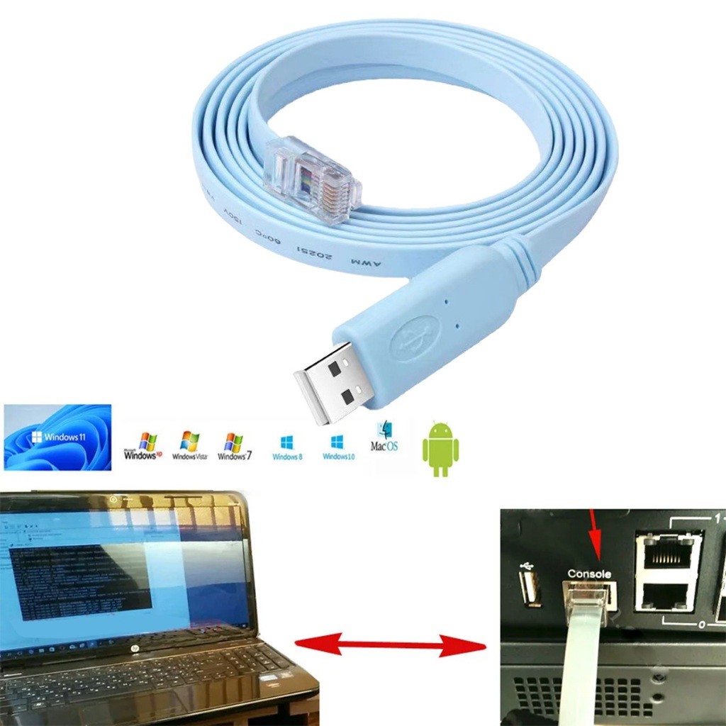 คูปองสุดคุ้ม！ 1.8M สายUSB To RJ45 Cisco Console Cable Console Cable USB Type A Male to RJ45 Maleสำหรับเราเตอร์ - รูปที่ 4
