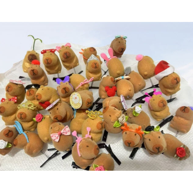 S0496 กิ๊บติดผม ดุ๊กดิ๊ก คาปิบาร่า สัตว์น่ารัก ขนาดเล็ก สไตล์เกาหลี Capybara - รูปที่ 4